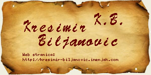 Krešimir Biljanović vizit kartica